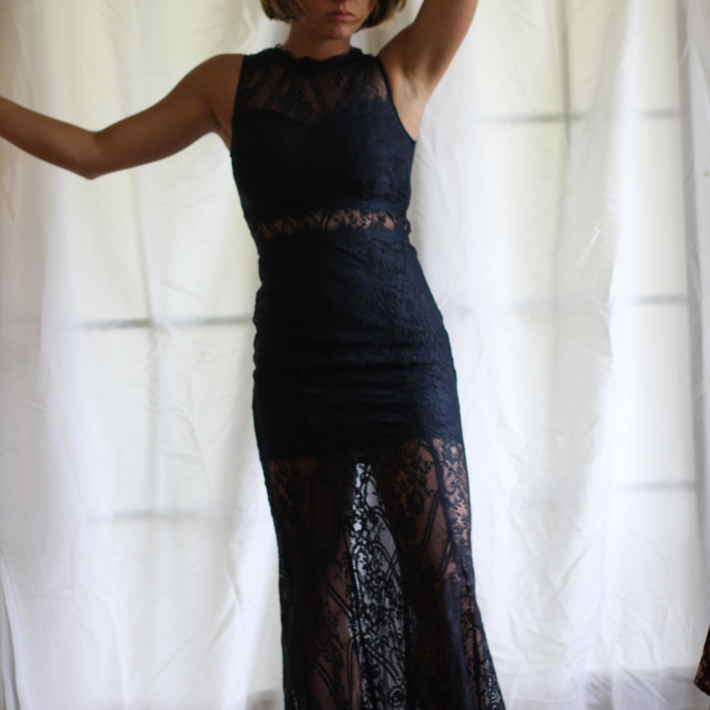 Blue lace prom/bridal dress